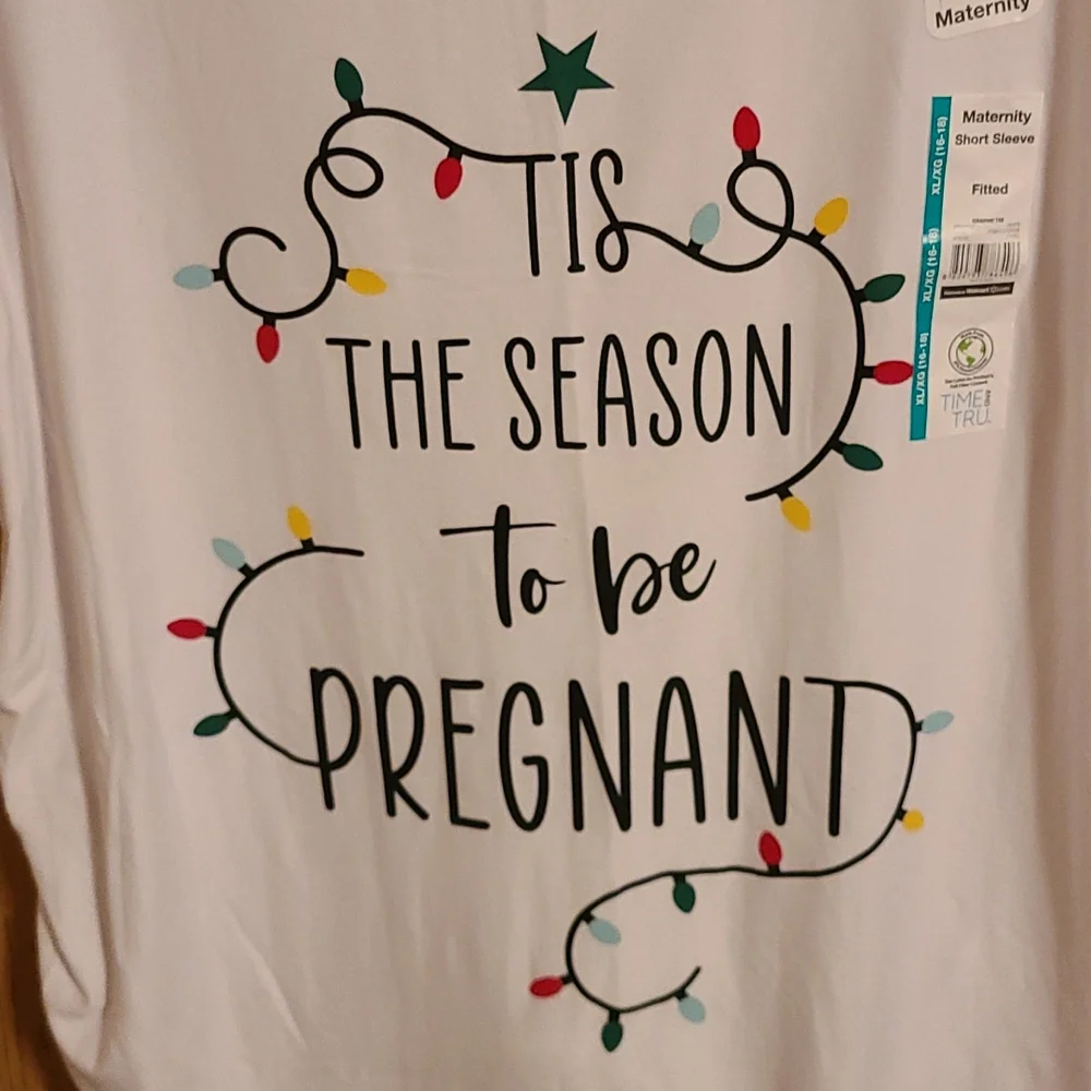 NWT M (8-10) Time & Tru Maternity SS Tee - Picture 10 of 11
